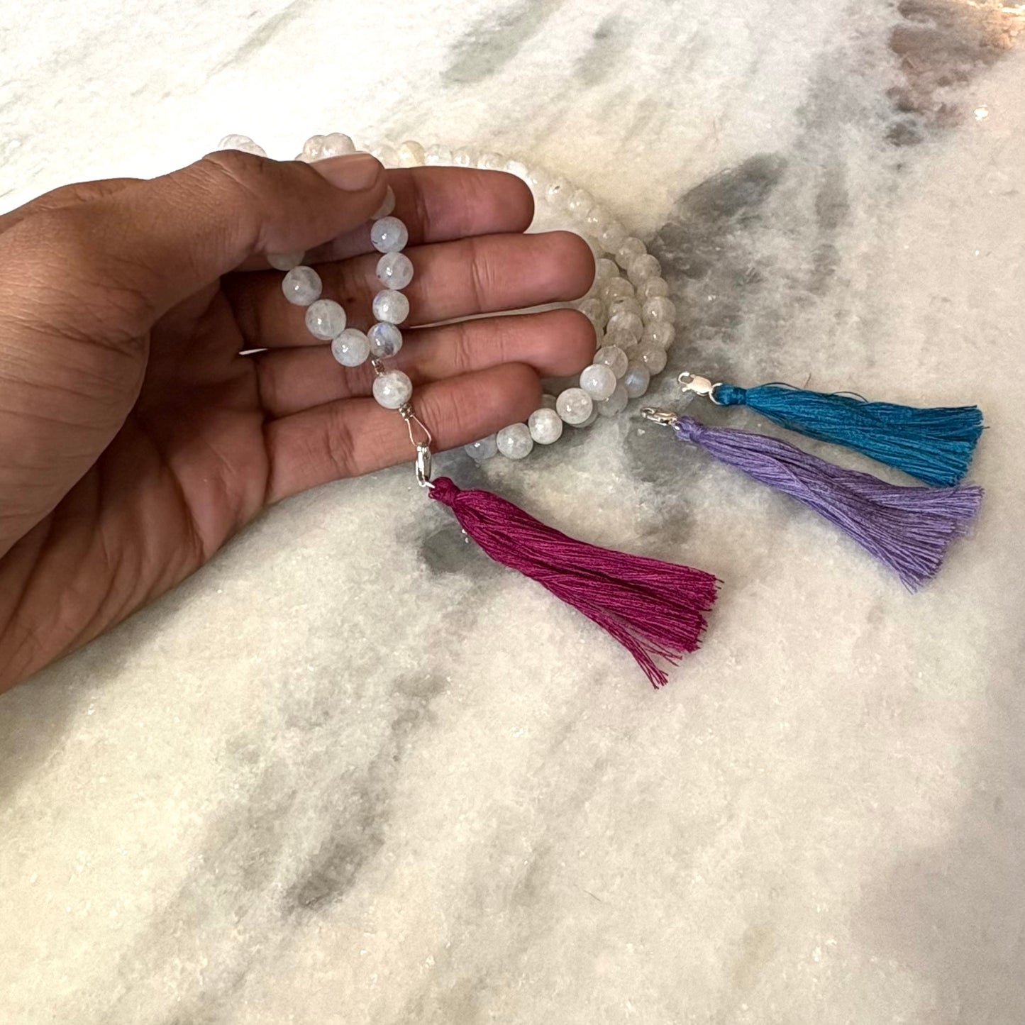 Rainbow Moonstone Mala