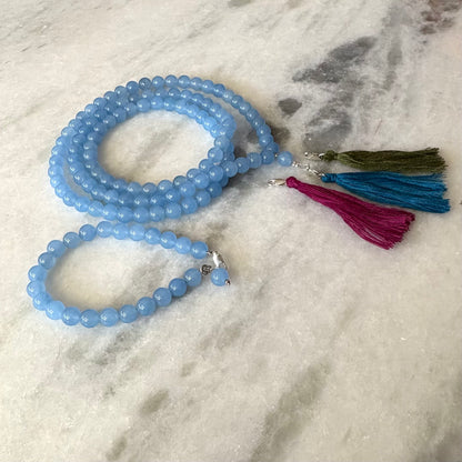 Aquamarine Mala & Bracelet