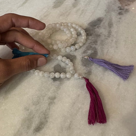 Rainbow Moonstone Mala